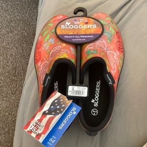Sloggers Pink Coral Rain Garden Shoes women’s 8